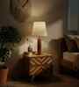 Tallboy Wooden Table Lamp with Jute  Shade & Brown Base