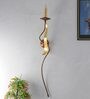 Tallega Metal and Glass Candle Wall Light (Brass)