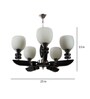 Silver Wood & Metal Shaded Chandelier