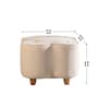 Tamara Acacia Wood Pouffe in Beige Color