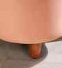 Tamara Acacia Wood Pouffe in Peach Velvet Color