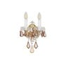 Tamara Double Arm Crystal Wall Light With Honey-Coloured Crystals & Gold Finish Elegant Decorative Wall Lamp For Bedroom, Living Room & Interiors (E14 Compatible)