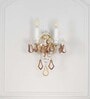 Tamara Double Arm Crystal Wall Light With Honey-Coloured Crystals & Gold Finish Elegant Decorative Wall Lamp For Bedroom, Living Room & Interiors (E14 Compatible)