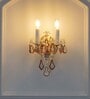 Tamara Double Arm Crystal Wall Light With Honey-Coloured Crystals & Gold Finish Elegant Decorative Wall Lamp For Bedroom, Living Room & Interiors (E14 Compatible)