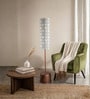 Tamara Handcrafted Gold Aluminium Floor Lamp with Printed Fabric Shade in Grey Color
