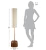 Tamara Handcrafted Gold Aluminium Floor Lamp with Printed Fabric Shade in White Color