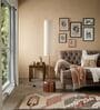 Tamara Handcrafted Gold Aluminium Floor Lamp with Printed Fabric Shade in White Color