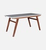 Tamarack Acacia Wood 4 Seater Dining Set In Natural Glazed Finish with Grey leatherette Tamarack Acacia Wood 4 Seater Dining Set In Natural Glazed Finish with Grey leatherette