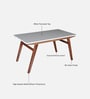 Tamarack Acacia Wood 4 Seater Dining Set In Natural Glazed Finish with Grey leatherette Tamarack Acacia Wood 4 Seater Dining Set In Natural Glazed Finish with Grey leatherette