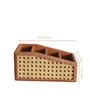 Tan Brown PU Leather Remote Control Organizer Holder for TV Remotes and Gadgets Multipurpose Desk Storage Organizer
