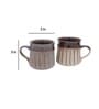 Stripped 200ml Brown (Set of 2) Ceramic Coffee Mug