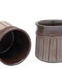 Stripped 200ml Brown (Set of 2) Ceramic Coffee Mug