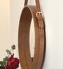 18 Inch Tan Leather Round Hanging Mirror with Belt