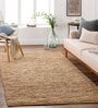 Tan Solid Jute 5 ft x 7 ft Hand Woven Carpet