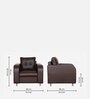 Tanaka Leatherette 1 Seater Sofa In Chocolate Brown Colour