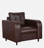 Tanaka Leatherette 1 Seater Sofa In Chocolate Brown Colour