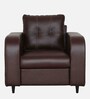 Tanaka Leatherette 1 Seater Sofa In Chocolate Brown Colour