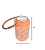 Tangerine Orange Metal Hanging Tea Light Holder