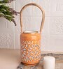 Tangerine Orange Metal Hanging Tea Light Holder