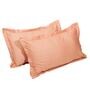 Peach Solid 210 TC 100% Cotton King Sized Bed Sheets with 2 Pillow Covers
