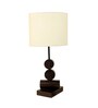 Tao I Wooden Table Lamp with Shallow Drum Shade-Height