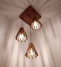 Taper Brown Solid Wood Cluster Hanging Lights