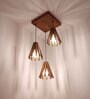 Taper Brown Solid Wood Cluster Hanging Lights
