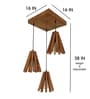 Taper Brown Solid Wood Cluster Hanging Lights