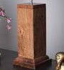 Tapered Saloni  Wood Base Table Lamp with Bamboo Shade (Brown & Beige)