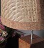 Tapered Saloni  Wood Base Table Lamp with Bamboo Shade (Brown & Beige)