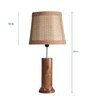 Tapered Saloni Round Base Wood Base Table Lamp with Bamboo Shade (Brown & Beige)