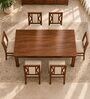 Tarang 6 Seater Dining Set In Provincial Teak Finish With Beige Colour Chair Tarang 6 Seater Dining Set In Provincial Teak Finish With Beige Colour Chair