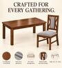 Tarang 6 Seater Dining Set In Provincial Teak Finish With Grey Colour Chair Tarang 6 Seater Dining Set In Provincial Teak Finish With Grey Colour Chair