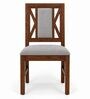 Tarang 6 Seater Dining Set In Provincial Teak Finish With Grey Colour Chair Tarang 6 Seater Dining Set In Provincial Teak Finish With Grey Colour Chair