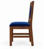 Tarang 6 Seater Dining Set In Provincial Teak Finish With Navy Blue Colour Chair Tarang 6 Seater Dining Set In Provincial Teak Finish With Navy Blue Colour Chair