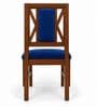 Tarang 6 Seater Dining Set In Provincial Teak Finish With Navy Blue Colour Chair Tarang 6 Seater Dining Set In Provincial Teak Finish With Navy Blue Colour Chair