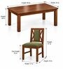 Tarang 6 Seater Dining Set In Provincial Teak Finish With Olive Green Colour Chair Tarang 6 Seater Dining Set In Provincial Teak Finish With Olive Green Colour Chair
