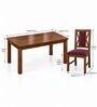 Tarang 6 Seater Dining Set In Provincial Teak Finish With Plum Colour Chair Tarang 6 Seater Dining Set In Provincial Teak Finish With Plum Colour Chair