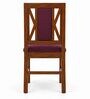 Tarang 6 Seater Dining Set In Provincial Teak Finish With Plum Colour Chair Tarang 6 Seater Dining Set In Provincial Teak Finish With Plum Colour Chair