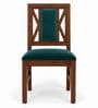 Tarang 6 Seater Dining Set In Provincial Teak Finish With Teal Green Colour Chair Tarang 6 Seater Dining Set In Provincial Teak Finish With Teal Green Colour Chair