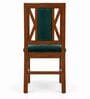 Tarang 6 Seater Dining Set In Provincial Teak Finish With Teal Green Colour Chair Tarang 6 Seater Dining Set In Provincial Teak Finish With Teal Green Colour Chair