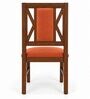 Tarang 6 Seater Dining Set In Provincial Teak Finish With Terracotta Orange Colour Chair Tarang 6 Seater Dining Set In Provincial Teak Finish With Terracotta Orange Colour Chair