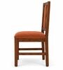 Tarang 6 Seater Dining Set In Provincial Teak Finish With Terracotta Orange Colour Chair Tarang 6 Seater Dining Set In Provincial Teak Finish With Terracotta Orange Colour Chair