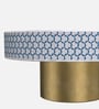 Targua Bone Inlay Coffee Table in White & Blue Finish