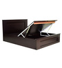 Taro Queen Size Bed in Wenge Finish with Hydraulic Storage