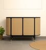 Taru Cane Storage Cabinet in Black Finish