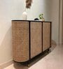 Taru Cane Storage Cabinet in Black Finish