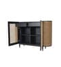 Taru Cane Storage Cabinet in Black Finish