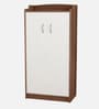 Taru Shoe Cabinet In Lyon Teak And White Colour