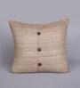 Tasar Brown Silk 16 x 16 Inch Sequin Cushion Cover